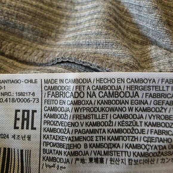 Mango MNG Fitted Ribbed Sweater Dress Grey Henley Short Sleeve Mini Size XL NWT - Picture 5 of 13